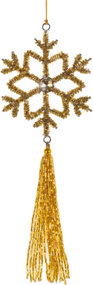 Декор підвіска New Year Lefard 10 см золото (877-061) - Фото 1
