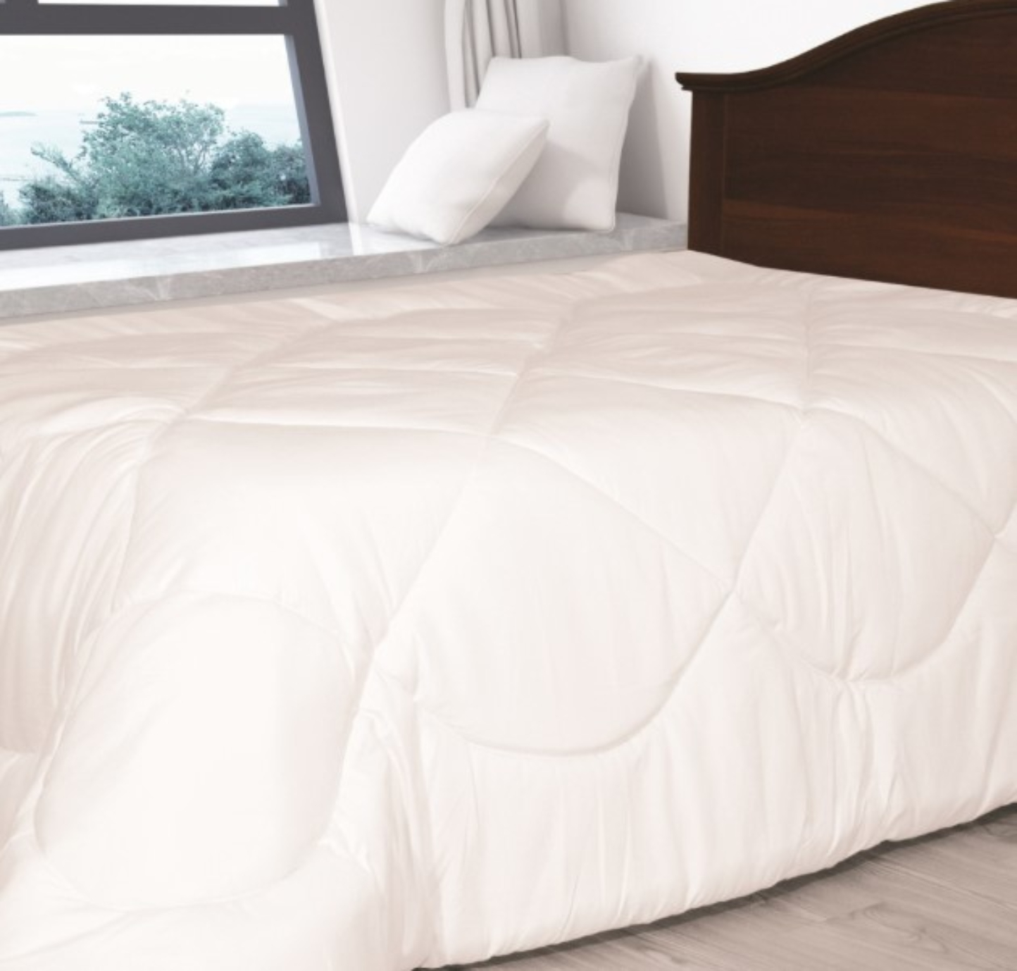 Ковдра всесезонна двоспальна євро Ярослав мікрофібра/силікон 190х205 біла (51105) - Фото 1