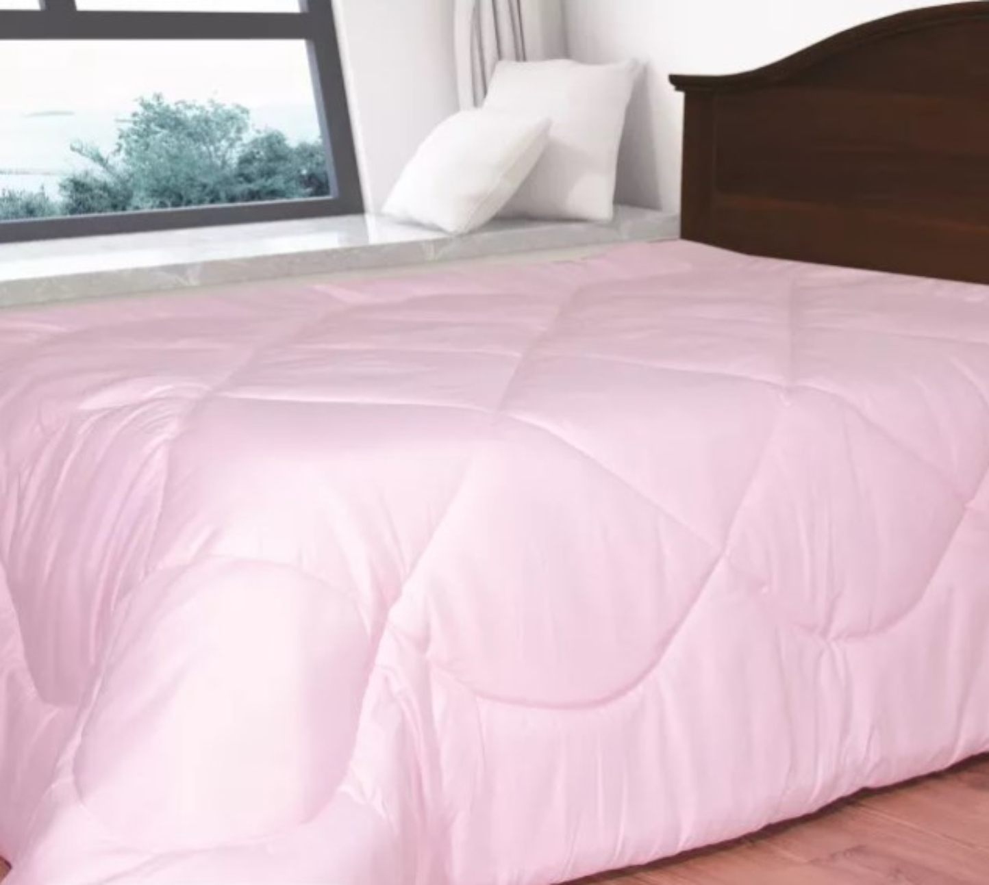 Ковдра всесезонна полуторна Ярослав мікрофібра/силікон 140х205 рожева (51095) - Фото 1