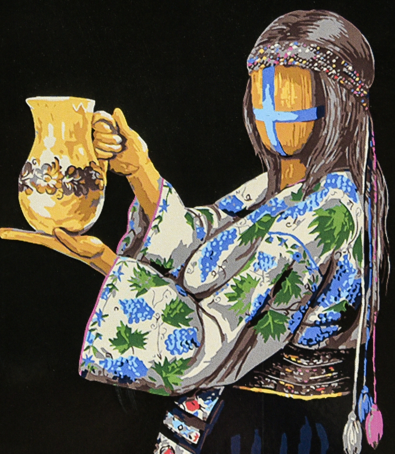 Картина за номерами Strateg Піднесена на чорному фоні 40х50 см (AH1144) - Фото 1