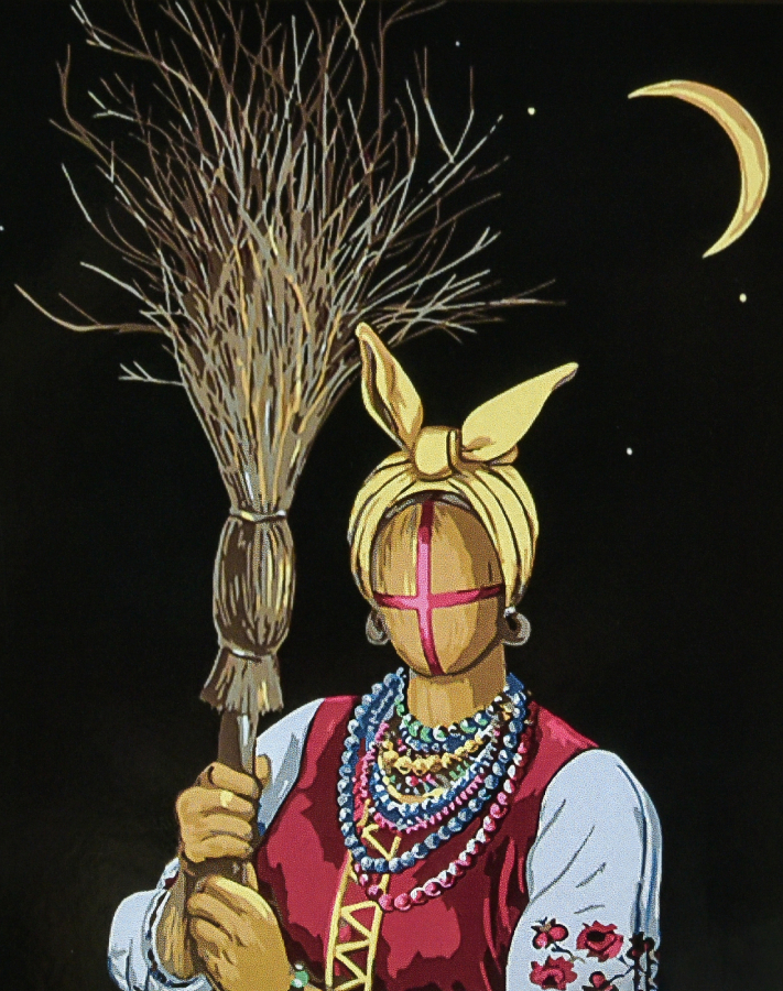 Картина за номерами Strateg Солоха на чорному фоні  40х50 см (AH1148) - Фото 1