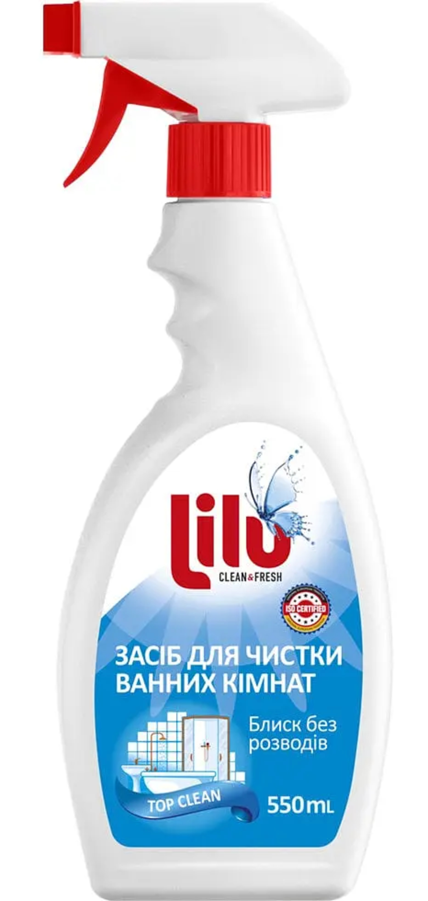Средство для мытья в ванной комнате LILU Top Clean, 550 мл - Фото 1