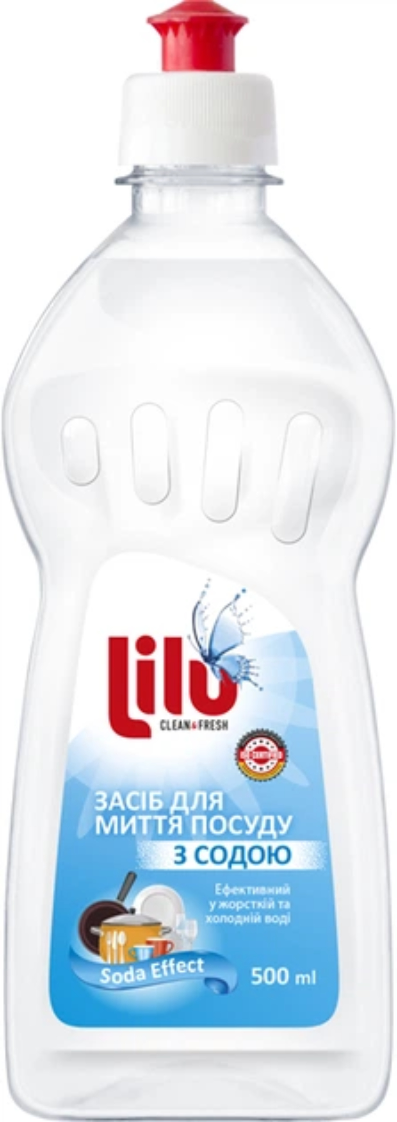 Засіб для ручного миття посуду LILU з содою, 500 мл - Фото 1