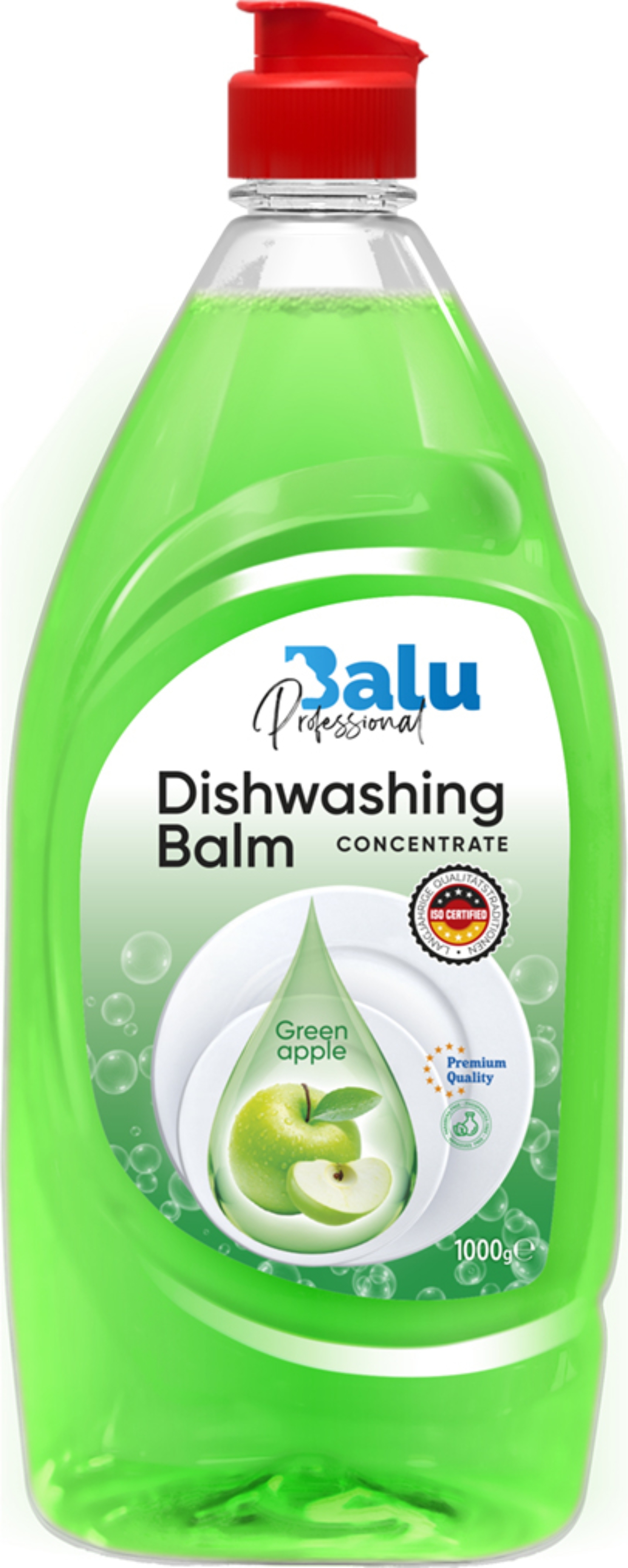 Средство для ручного мытья посуды BALU Зеленое яблоко, 1000 г - Фото 1