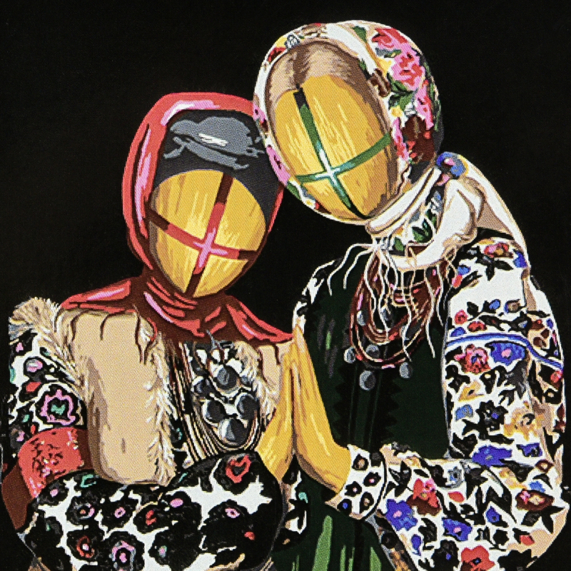 Картина за номерами Strateg Разом на чорному фоні 40х40 см (AV4040-90) - Фото 1