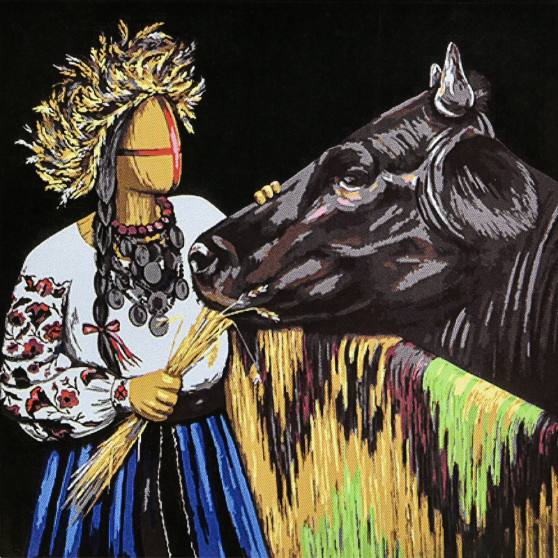 Картина за номерами Strateg Годувальниця на чорному фоні 40х40  см (AV4040-93) - Фото 1