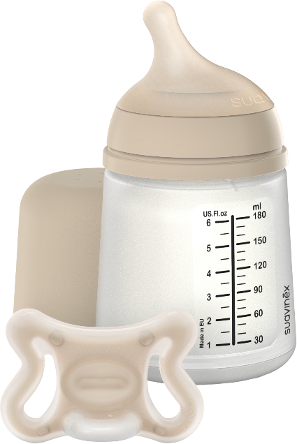 Пляшка для годування Suavinex ZERO.ZERO 180 мл + пустушка 2 - 2 міс. (308426) - Фото 1