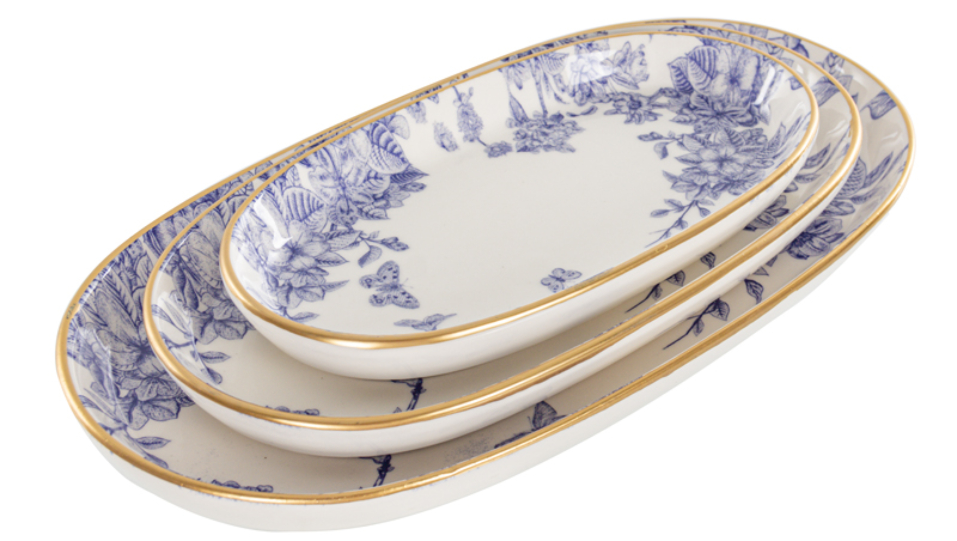 Блюдо Alba ceramic Butterfly 10х17 см, 14,5х25 см, 17х30 см (769-005) - Фото 1