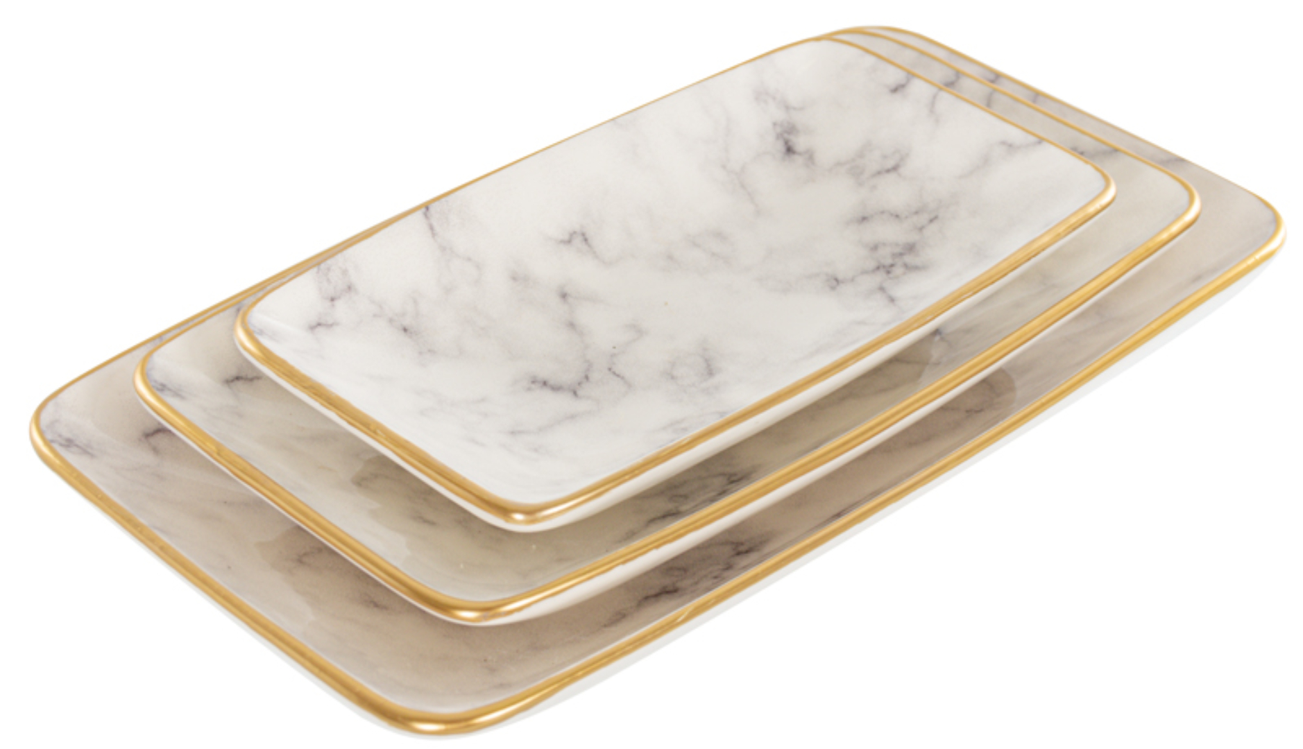 Блюдо Alba ceramic Marble 10х17 см, 14,5х25 см, 17х30 см (769-027) - Фото 1