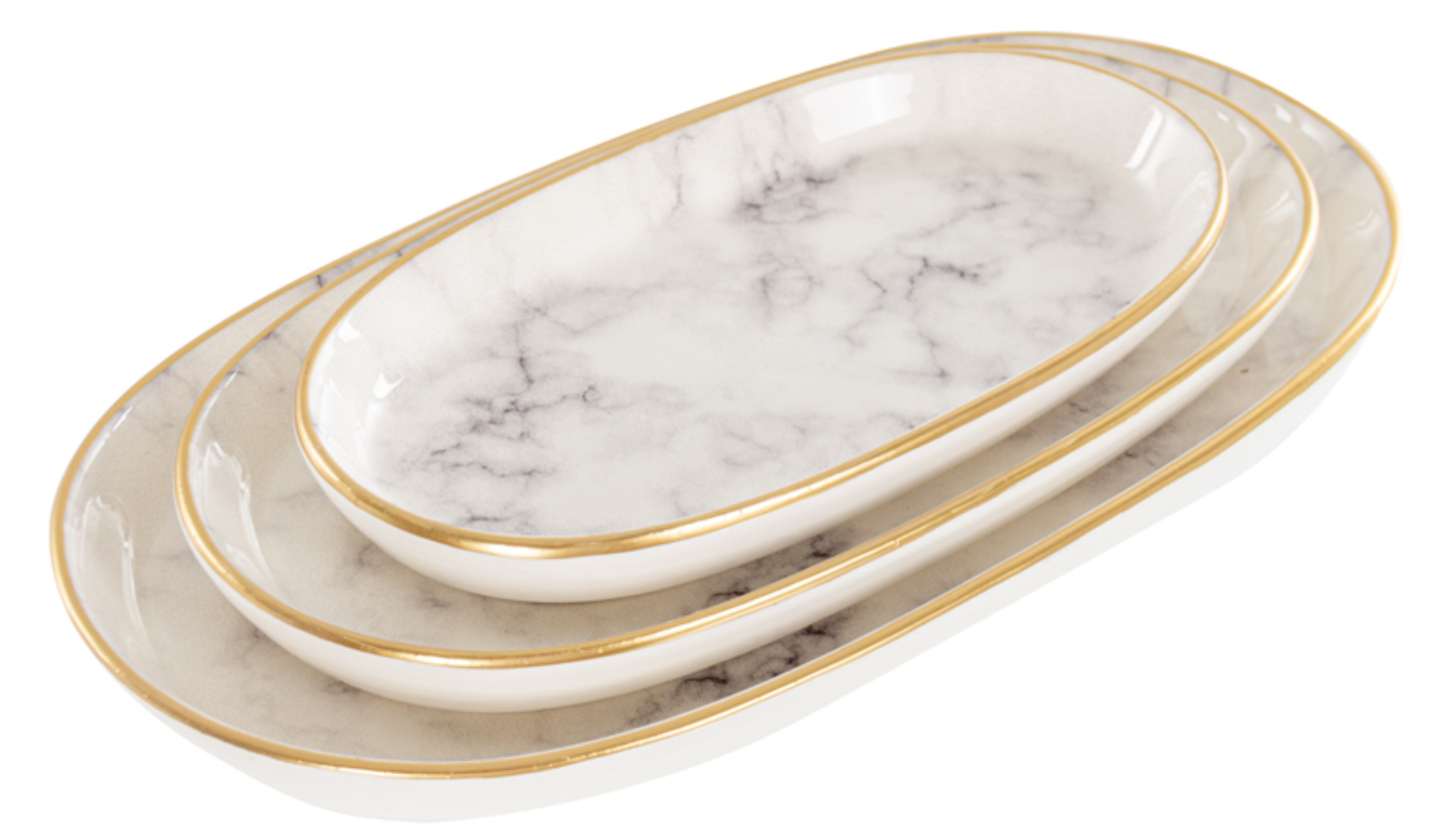 Блюдо Alba ceramic Marble 10х17 см, 14,5х25 см, 17х30 см (769-028) - Фото 1