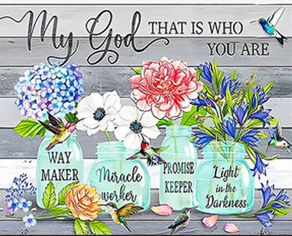 Алмазний живопис Strateg Чотири букети 30х40 см (HEG86905) - Фото 1