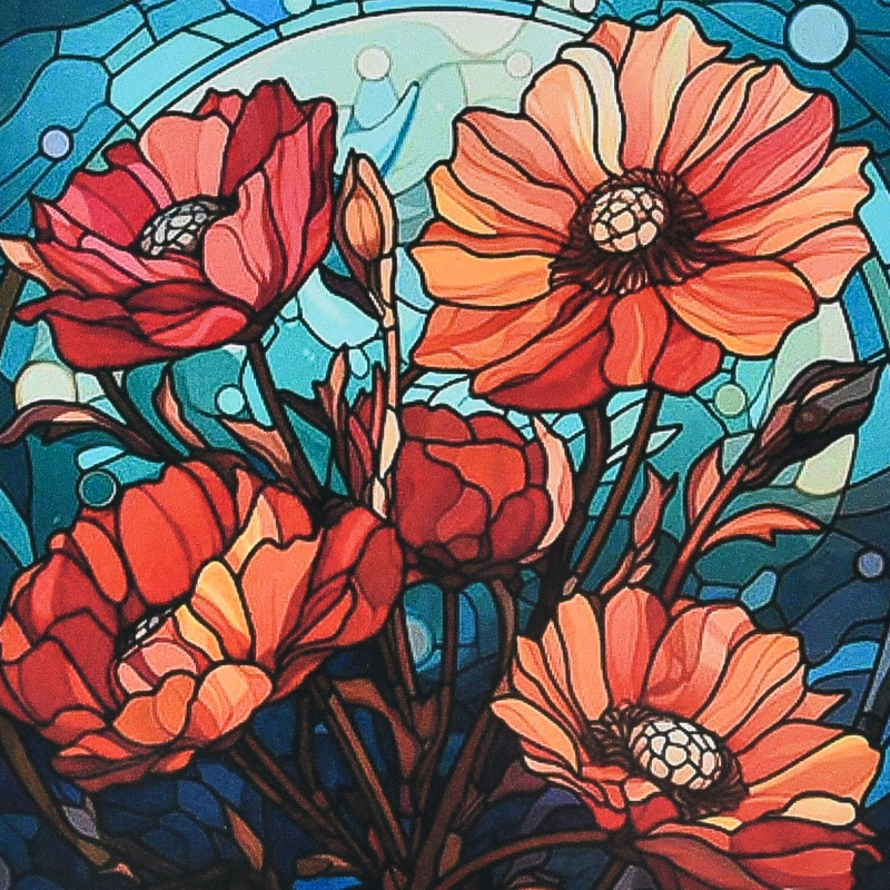 Алмазний живопис Strateg 
Червоні маки 30х30 см (DEEX16300) - Фото 1