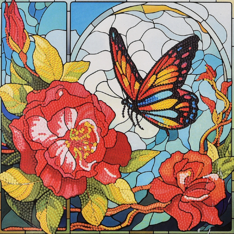 Алмазний живопис Strateg Метелик літа 30х30 см (DEEX16304) - Фото 1