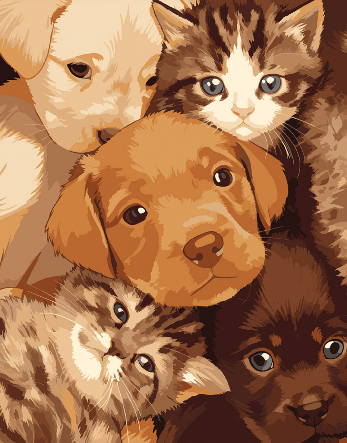 Картина за номерами Santi Милі мордочки 40х50 см (955765) - Фото 1