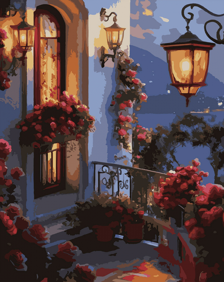 Купити Картина за номерами Santi Квіти на балконі 40х50 см LED підсвітка (956656) - Фото 1 Картина за номерами Santi Квіти на балконі 40х50 см LED підсвітка (956656) - Фото 1