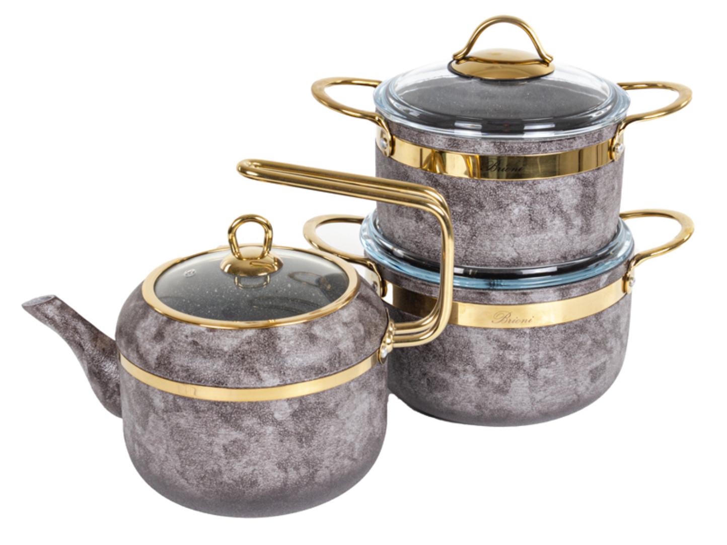 Набор посуды Brioni Royal Stone Sandstone gold 3 пр. (764-068) - Фото 1