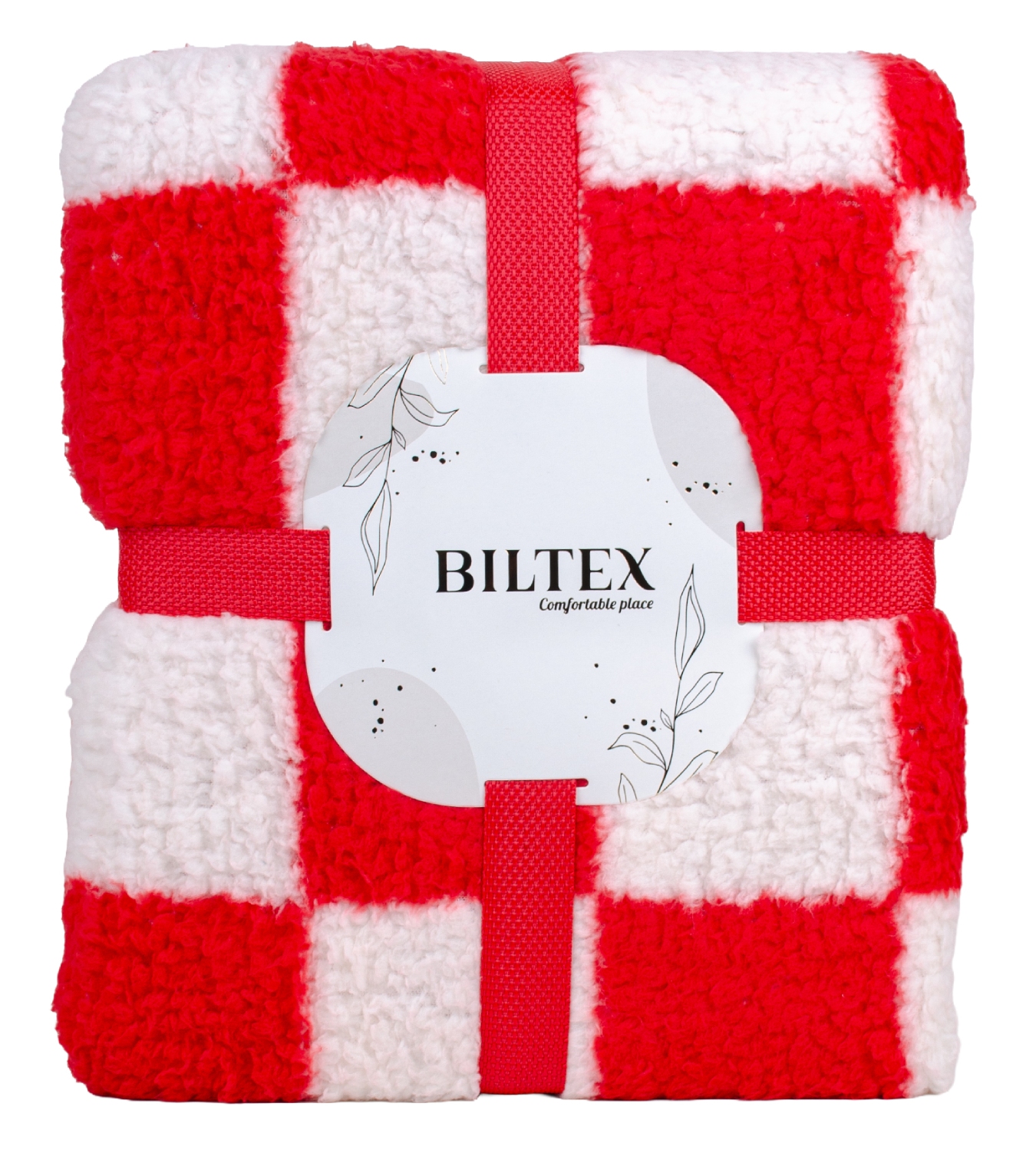 Плед євро Biltex шерпа Derby red 200х220 (2000998979102) - Фото 1