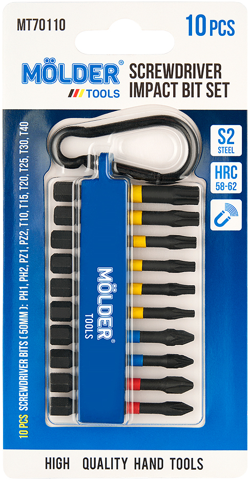 Набор бит для отвертки Molder 50 мм 10 шт. (MT70110) - Фото 1
