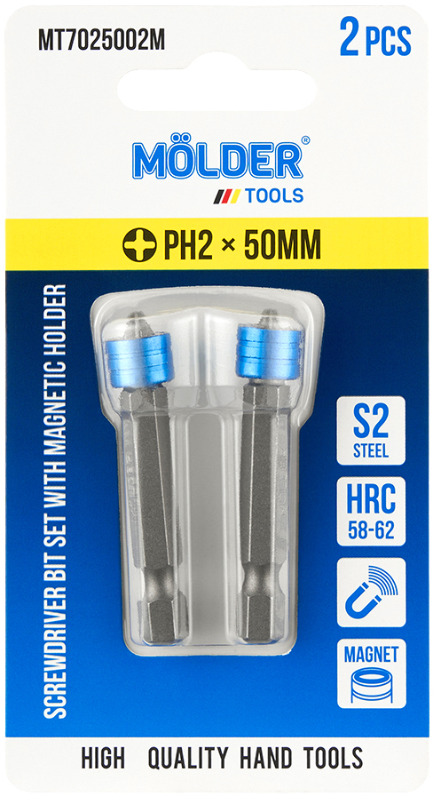 Купити Біта для викрутки Molder PH2x50 мм 2 шт. (MT7025002M) - Фото 1 Біта для викрутки Molder PH2x50 мм 2 шт. (MT7025002M) - Фото 1