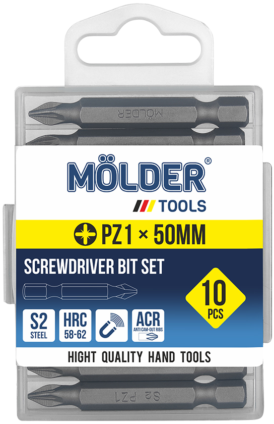 Купити Біта для викрутки Molder PZ1x50 мм 10 шт. (MT7115010) - Фото 1 Біта для викрутки Molder PZ1x50 мм 10 шт. (MT7115010) - Фото 1