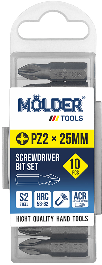 Купити Біта для викрутки Molder PZ2x25 мм 10 шт. (MT7122510) - Фото 1 Біта для викрутки Molder PZ2x25 мм 10 шт. (MT7122510) - Фото 1