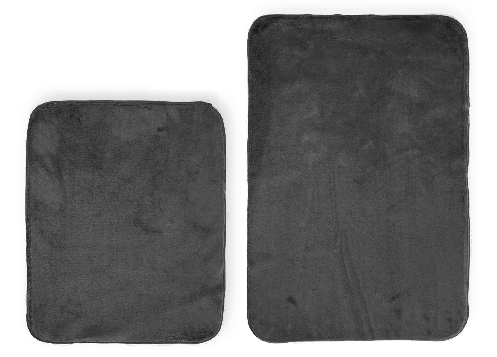 Набір килимів з еко-хутро DarianA Moon 50х60+60х90 см графітовий (1000009442) - Фото 1