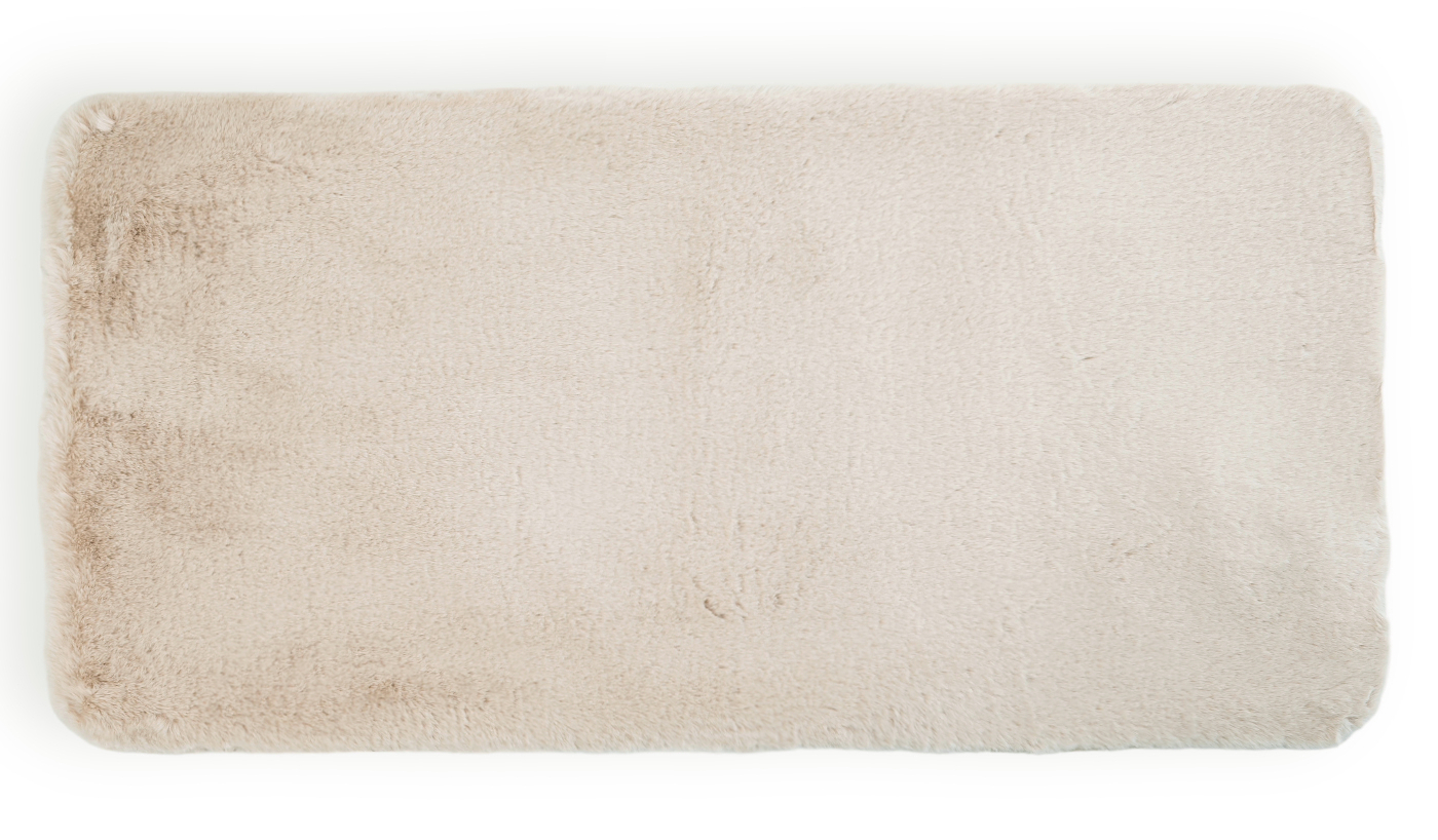 Килимок для підлоги з еко-хутра DarianA Elegant 75х150 см ванільно-бежевий (1000010357) - Фото 1