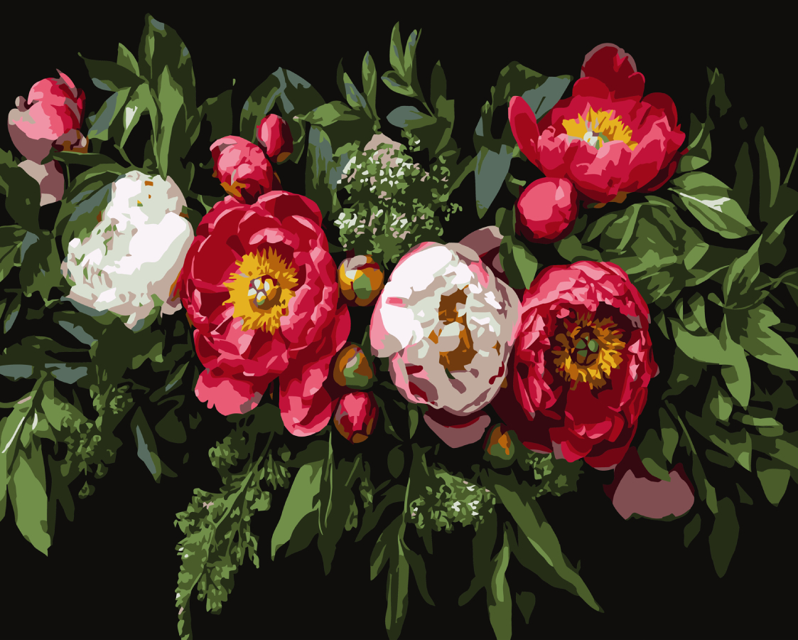 Картина за номерами Strateg Квіткова композиція 40х50 (AH1249) - Фото 1