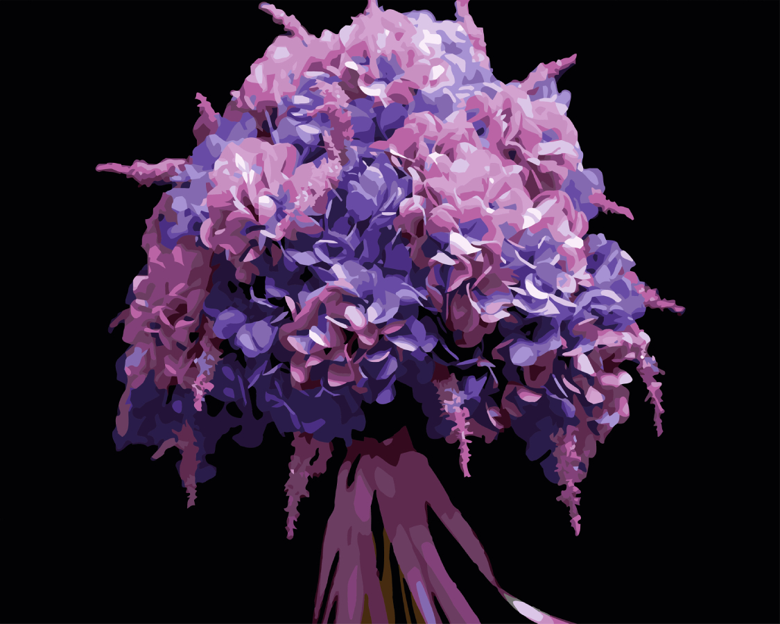 Картина за номерами Strateg Рожева гліцинія 40х50 (AH1253) - Фото 1