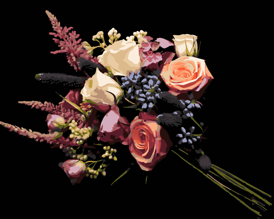 Картина за номерами Strateg Святковий букет 40х50 (AH1255) - Фото 1