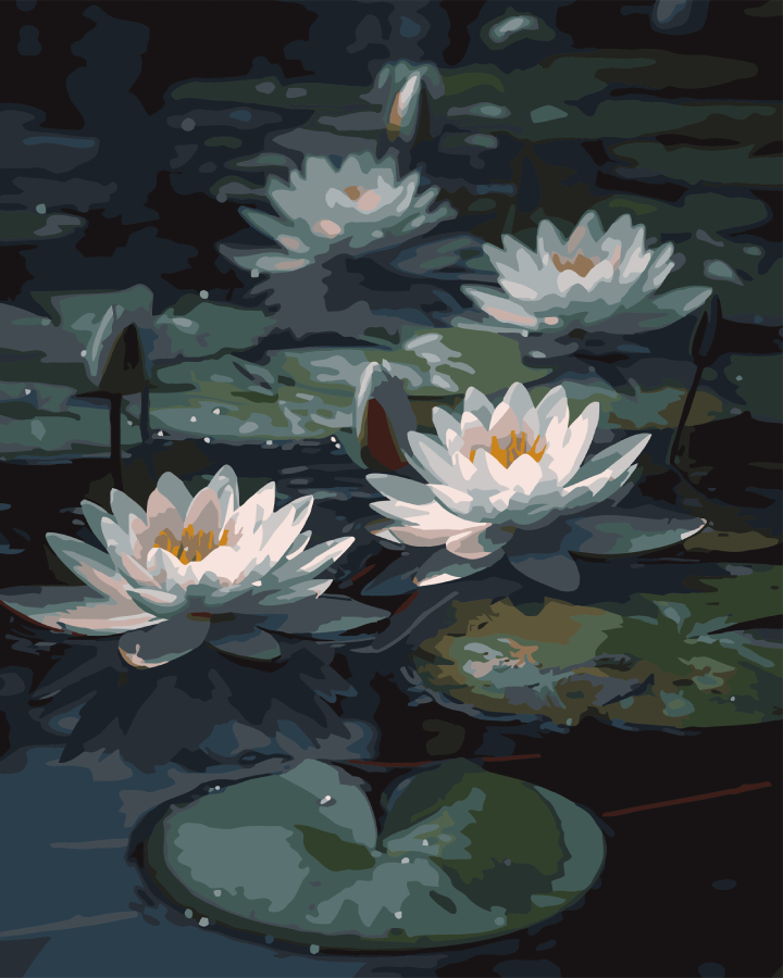 Картина за номерами Strateg Водяні лілії 40х50 (AH1263) - Фото 1