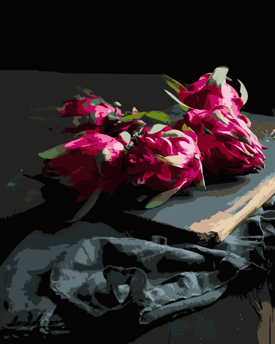 Картина по номерам Strateg Цветы на книге 40х50 (AH1275) - Фото 1