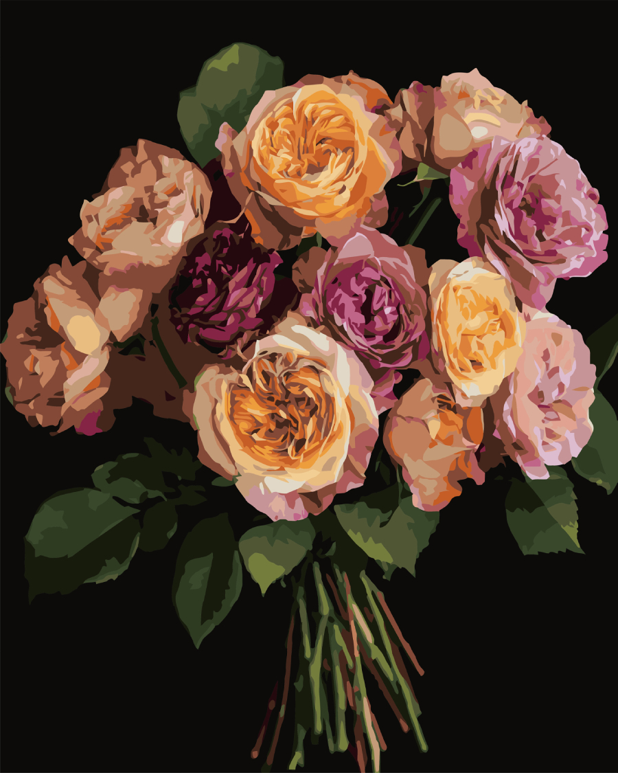 Картина за номерами Strateg Помаранчевий букет 40х50 (AH1279) - Фото 1