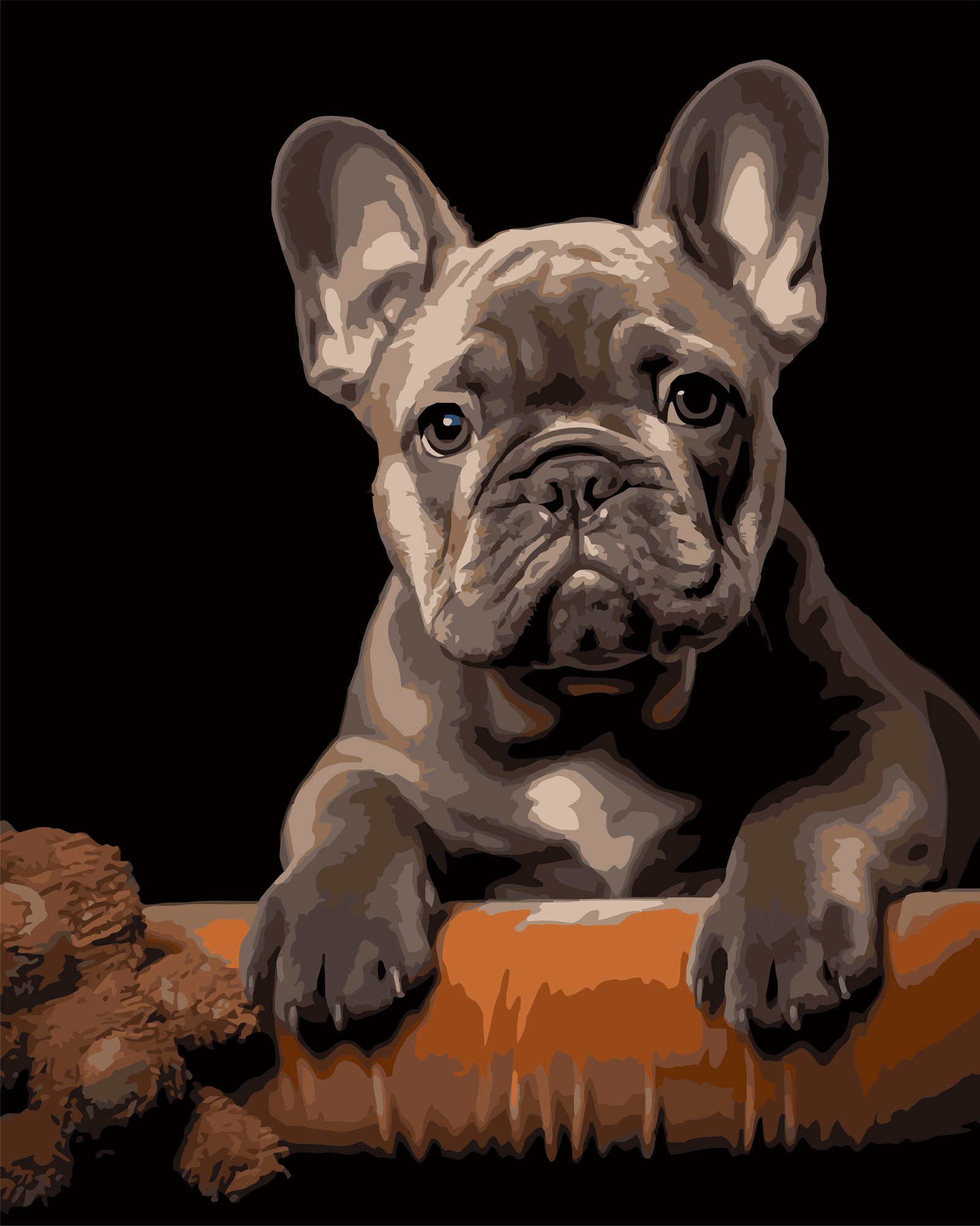 Картина за номерами Strateg Французький бульдог 40х50 (AH1293) - Фото 1