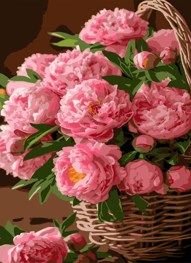 Картина за номерами Strateg Букет півоній 30х40 (SS-1254) - Фото 1