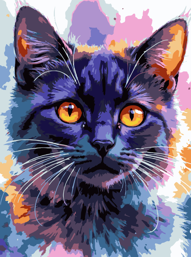 Картина за номерами Strateg Зоряний кіт 30х40 (SS-1256) - Фото 1