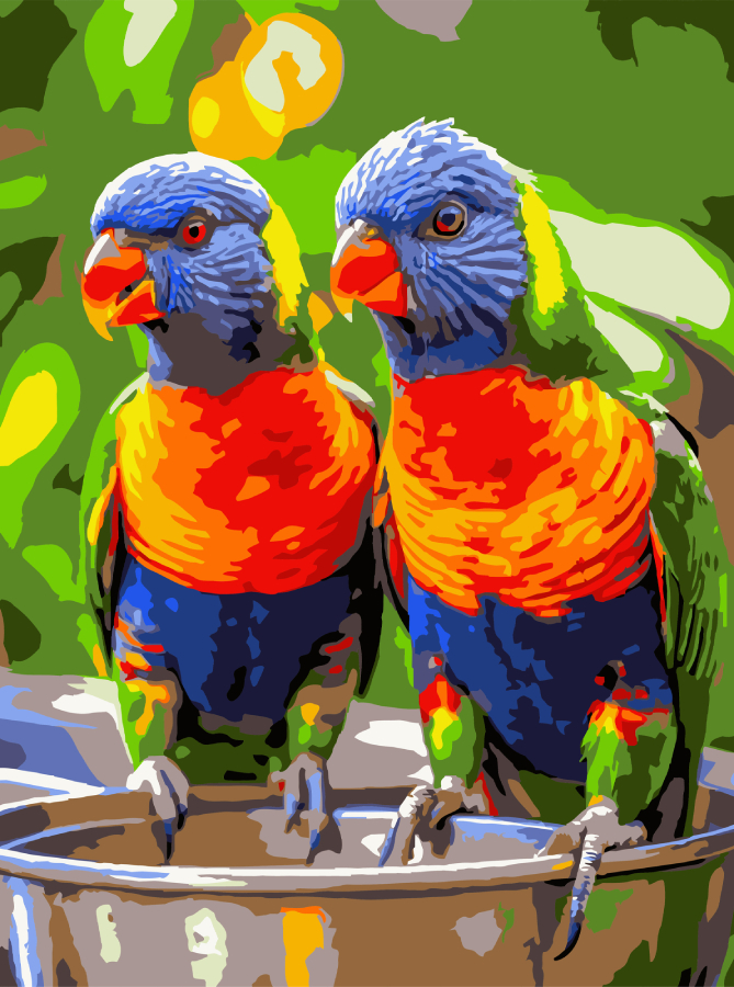 Картина за номерами Strateg Яскраві папуги 30х40 (SS-1258) - Фото 1