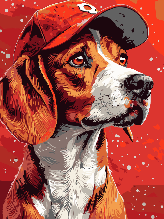 Картина за номерами Strateg Пес у кепці 30х40 (SS-1260) - Фото 1