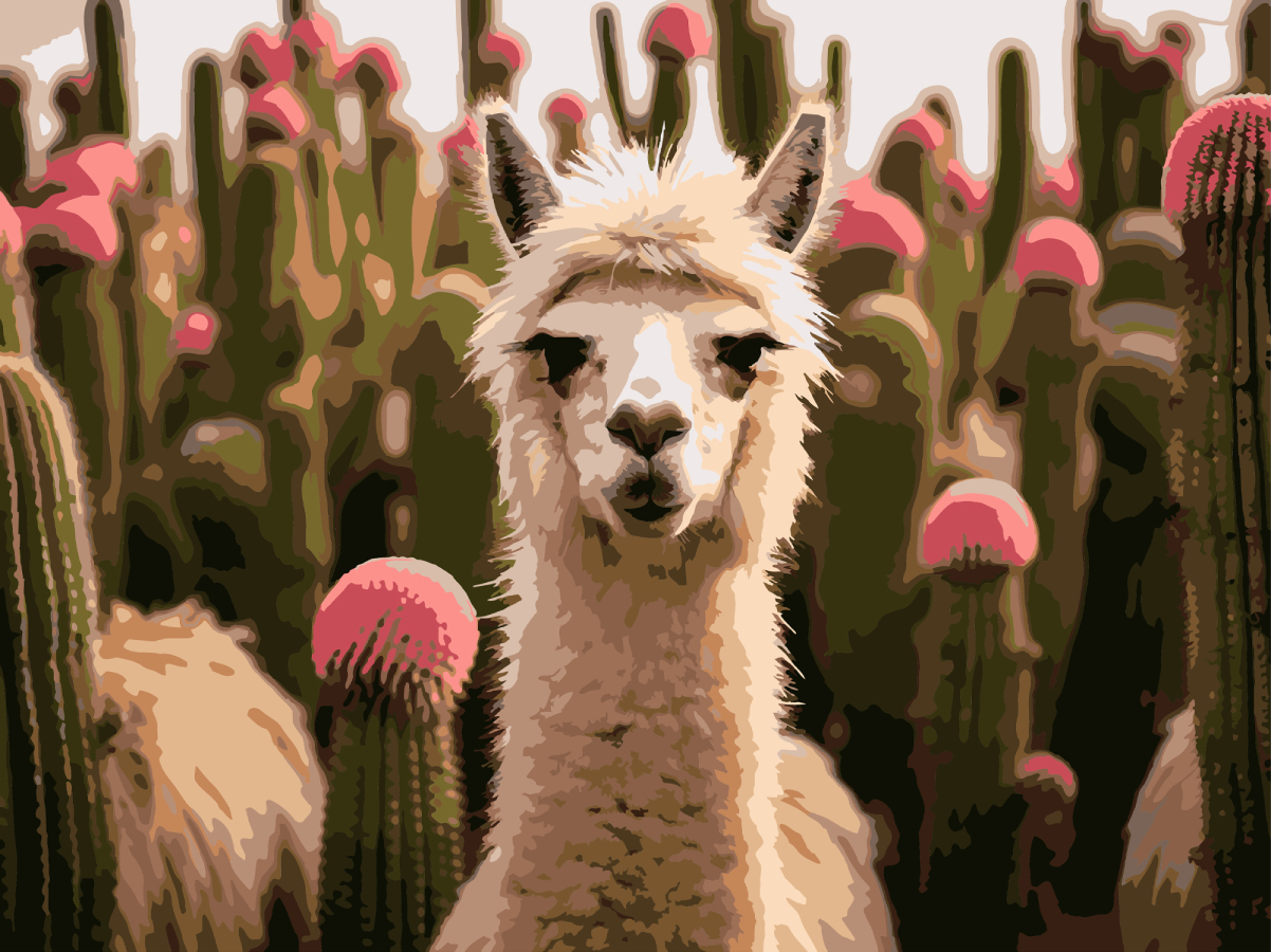 Картина по номерам Strateg Альпака среди цветов 30х40 (SS-1265) - Фото 1