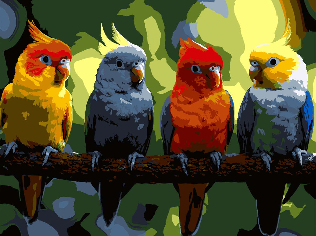 Картина по номерам Strateg Яркие попугаи 30х40 (SS-1267) - Фото 1