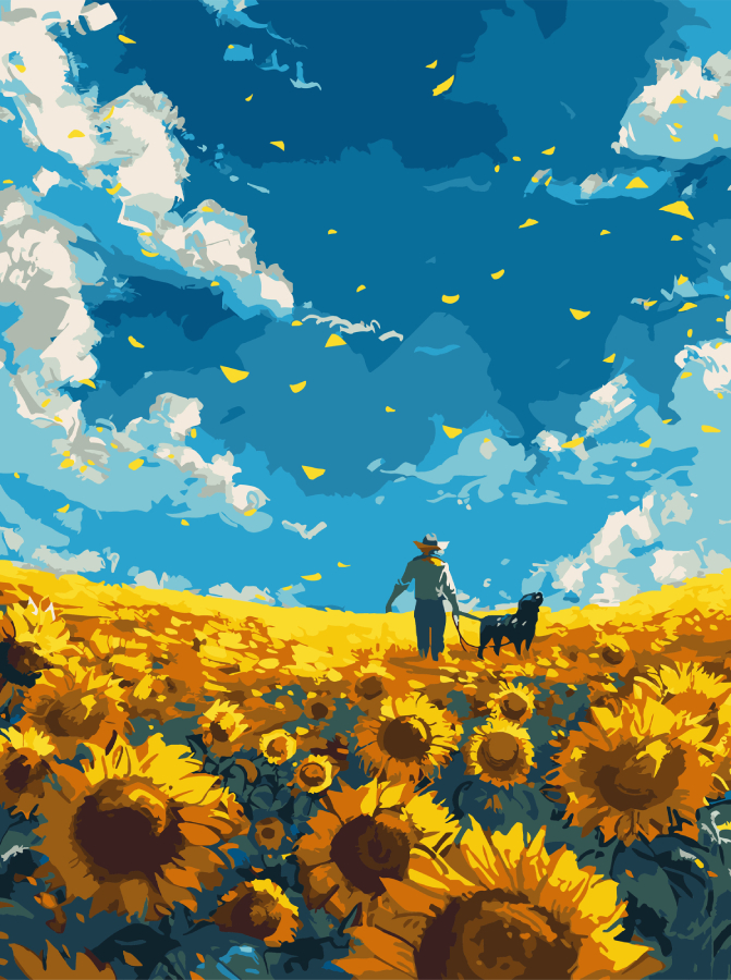 Картина за номерами Strateg Соняшникове поле 30х40 (SS-1270) - Фото 1