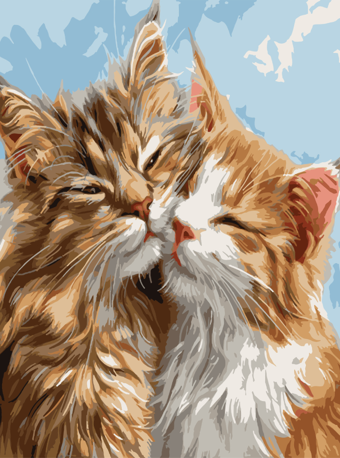 Картина за номерами Strateg Пухнасті коти 30х40 (SS-1277) - Фото 1