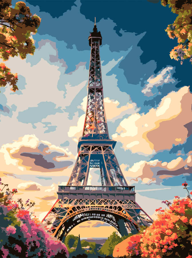 Картина за номерами Strateg Ейфелева вежа 30х40 (SS-1280) - Фото 1