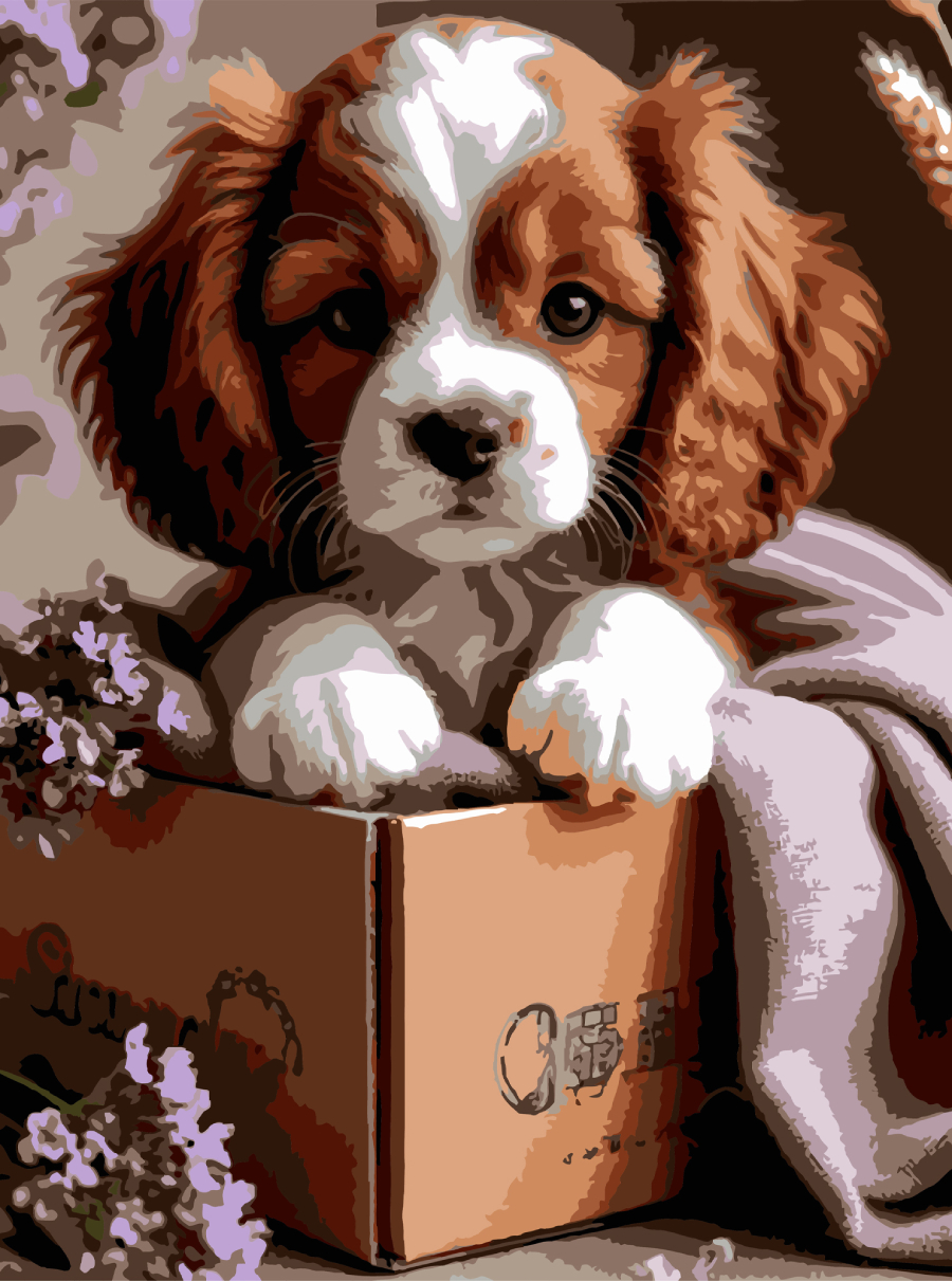 Картина за номерами Strateg Цуценя в коробці 30х40 (SS-1287) - Фото 1