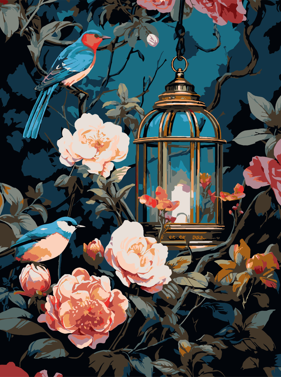 Картина за номерами Strateg Квіткова ніч 30х40 (SS-1289) - Фото 1