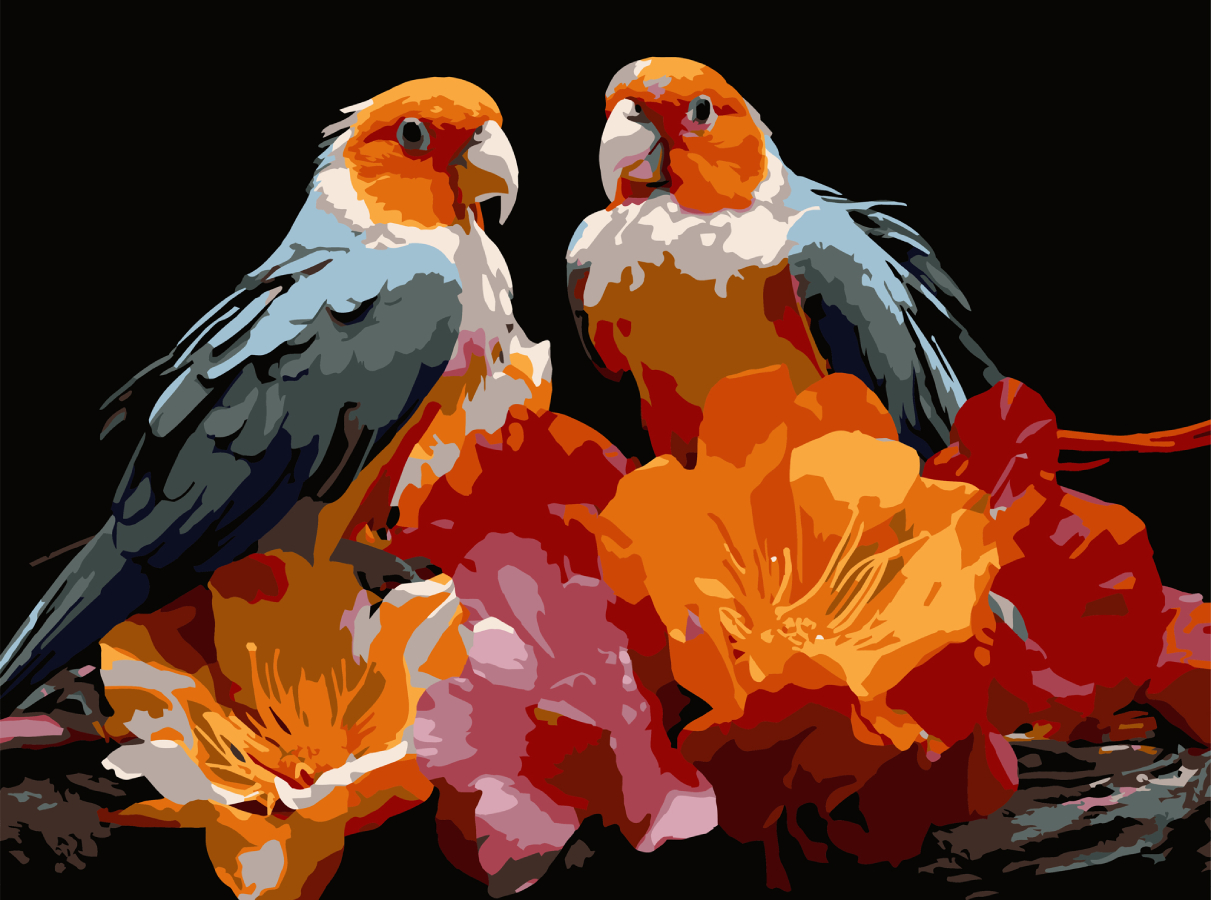 Картина по номерам Strateg Птичья пара 30х40 (SS-1298) - Фото 1