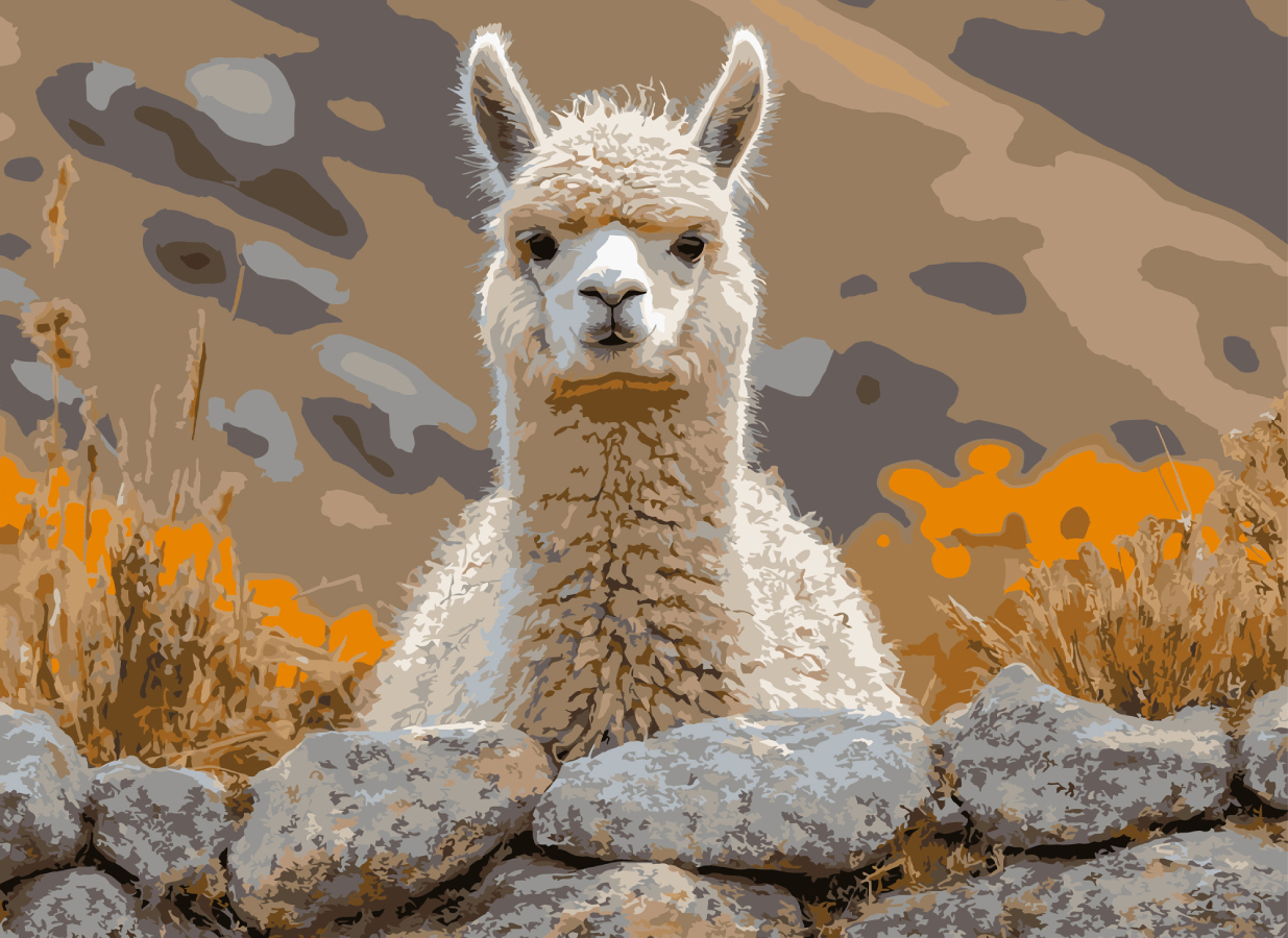 Картина за номерами Strateg Альпака на камені 30х40 (SS-1300) - Фото 1