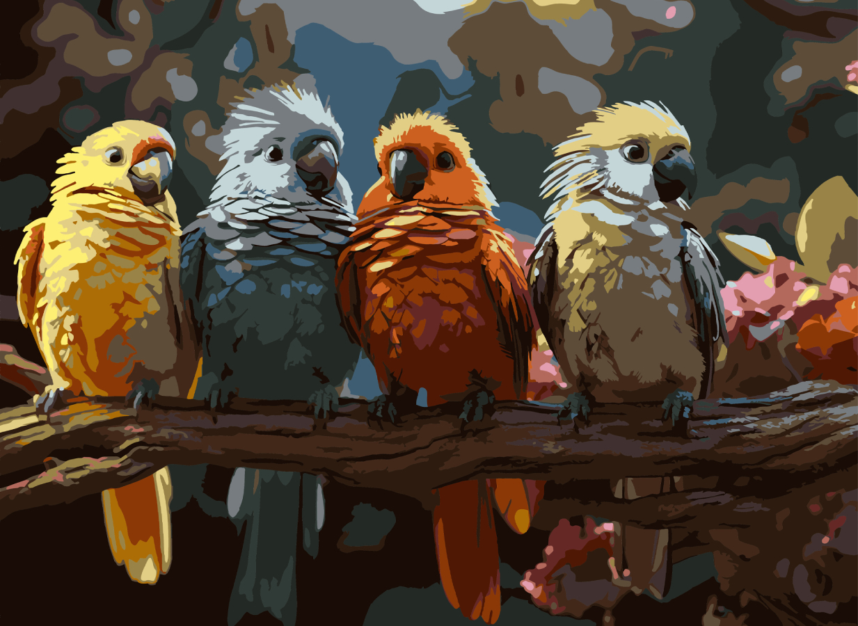 Картина по номерам Strateg Птицы на ветке 30х40 (SS-1305) - Фото 1