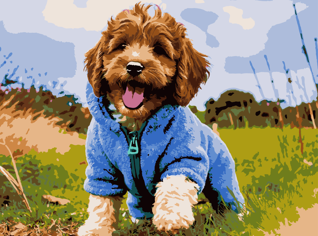 Картина за номерами Strateg Цуценя на прогулянці 30х40 (SS-1308) - Фото 1