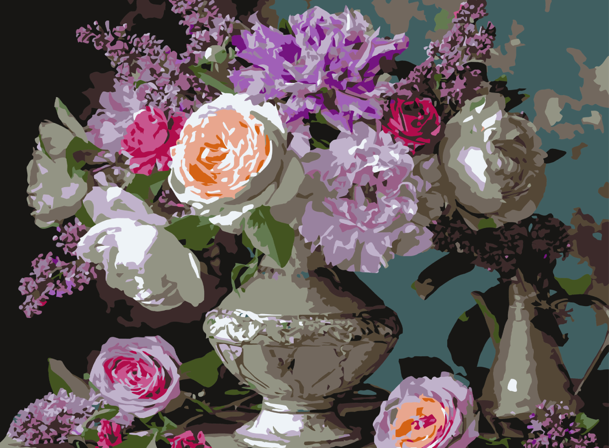 Картина за номерами Strateg Різноманітні квіти 30х40 (SS-1315) - Фото 1